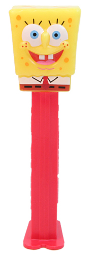 PEZ - SpongeBob SquarePants - SpongeBob in Shirt - yellow head, front shirt, dark cheesy spots - A