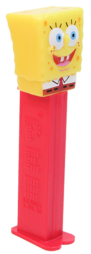 PEZ - SpongeBob SquarePants - SpongeBob in Shirt - yellow head, front shirt, dark cheesy spots - A