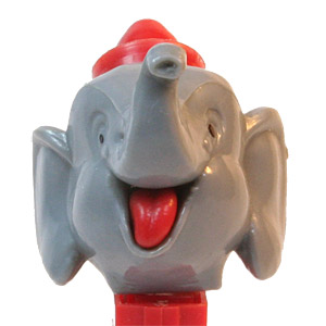 PEZ - Circus - Big Top Elephant (Pointed Hat) - Gray/Red/Red