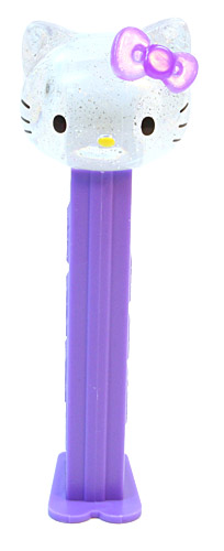 PEZ - Skulls - Glittery crystal head with purple bow