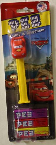 PEZ - Cars - Cars 2 - Lightning McQueen - black emblem - B