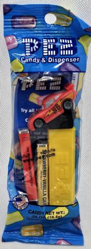 PEZ - Cars - Cars 2 - Lightning McQueen - black emblem - B