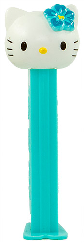 PEZ - Hello Kitty - Hawaiian Hello Kitty - White Head Teal Hibiscus