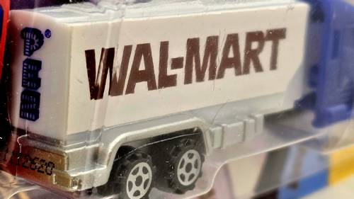 PEZ - Advertising Walmart 1981 - Truck with V-Grill - Blue cab, white trailer