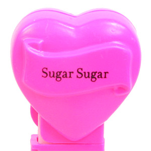 PEZ - Valentine - Sugar Sugar - Nonitalic Black on Hot Pink