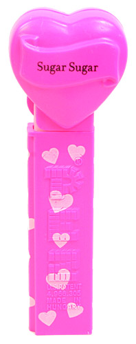 PEZ - Valentine - Sugar Sugar - Nonitalic Black on Hot Pink