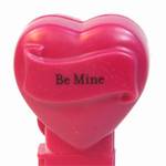 PEZ - Be Mine  Nonitalic Black on Maroon on White hearts on maroon