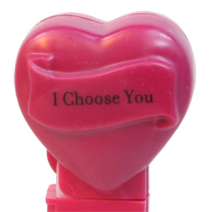 PEZ - Valentine - I Choose You - Nonitalic Black on Maroon