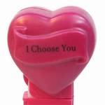 PEZ - I Choose You  Nonitalic Black on Maroon on White hearts on maroon