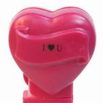 PEZ - I ♥ U  Nonitalic Black on Maroon on White hearts on maroon