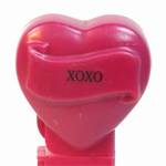 PEZ - XOXO  Nonitalic Black on Maroon on White hearts on maroon