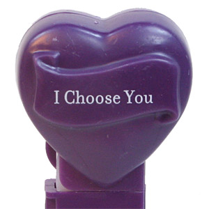 PEZ - Valentine - I Choose U - Nonitalic White on Dark Purple