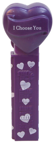 PEZ - Valentine - I Choose U - Nonitalic White on Dark Purple