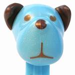 PEZ - Barky Brown Lightblue Head on Light Blue