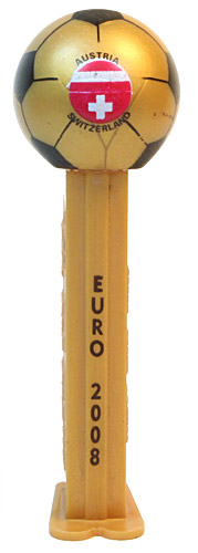 PEZ - Soccer - Euro 2008 - Euro Gold Soccer Ball 2008 Flags