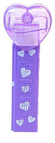 PEZ - Valentine - 2012 short - Happy Valentine's Day - Italic White on Crystal Purple (c) 2008