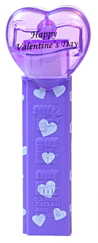 PEZ - Valentine - 2012 short - Happy Valentine's Day - Italic Black on Crystal Purple (c) 2008