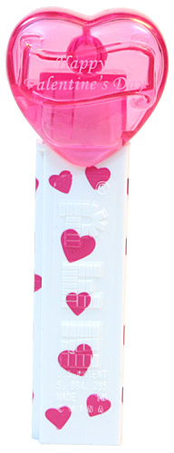 PEZ - Valentine - 2012 short - Happy Valentine's Day - Italic White on Crystal Rubin Red (c) 2008