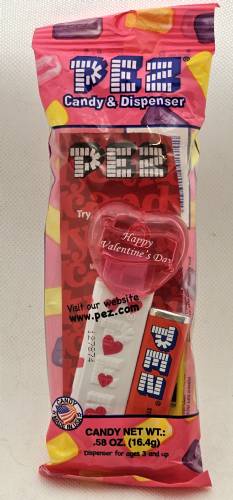 PEZ - Valentine - 2012 short - Happy Valentine's Day - Italic White on Crystal Rubin Red (c) 2008