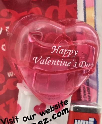 PEZ - Valentine - 2012 short - Happy Valentine's Day - Italic White on Crystal Rubin Red (c) 2008