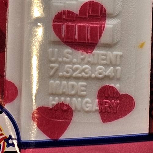 PEZ - Valentine - 2012 short - Happy Valentine's Day - Italic White on Crystal Rubin Red (c) 2008