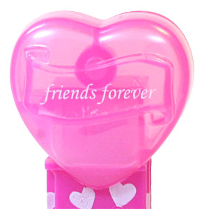 PEZ - Valentine - 2012 Euro - friends forever - Italic White on Cloudy Crystal Pink (c) 2008