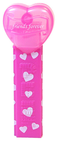 PEZ - Valentine - 2012 Euro - friends forever - Italic White on Cloudy Crystal Pink (c) 2008