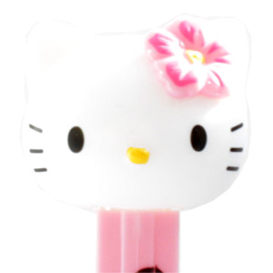 PEZ - Go Pez Japan - 2011 - Hawaiian Hello Kitty - White Head Pink Hibiscus