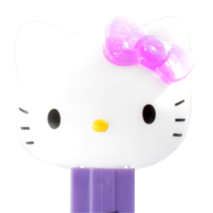 PEZ - Go Pez Japan - 2011 - Hello Kitty - White Head Purple Crystal Bow