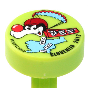 PEZ - Slovenian PEZ 2012 - Puck - Red Helmet - Light Green