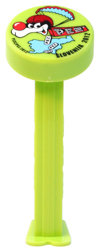 PEZ - Slovenian PEZ 2012 - Puck - Red Helmet - Light Green