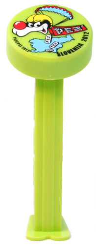 PEZ - Slovenian PEZ 2012 - Puck - Yellow Helmet - Light Green