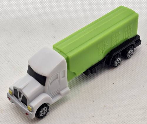 PEZ - Series E - Truck with V-Grill - Near white cab, light green trailer