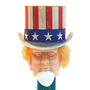 PEZ - Bi-Centennial - Uncle Sam - Light Face, Yellow Hair