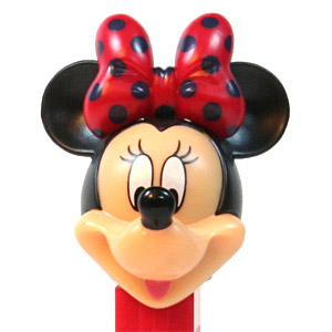 PEZ - Stylish Mickey - Minnie Mouse - red bow purple dots - D