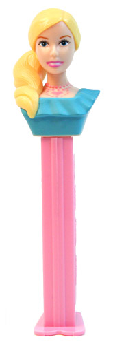 PEZ - Barbie - Serie 1 - Barbie with braid - light blue dress - A