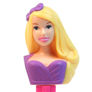 PEZ - Barbie - Serie 1 - Barbie with bow - pink dress - A