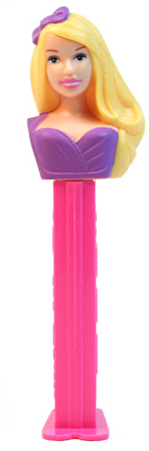 PEZ - Barbie - Serie 1 - Barbie with bow - pink dress - A