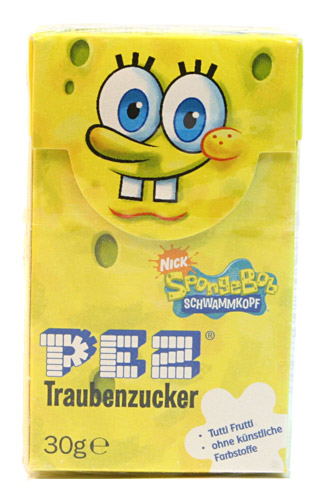 PEZ - Dextrose Packs - Spongebob - Spongebob face, large PEZ logo