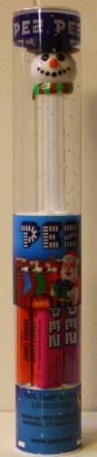 PEZ - Christmas - Snowman - striped scarf, black hat - D