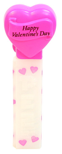 PEZ - Valentine - Happy Valentine's Day - Italic Black on Hot Pink