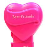 PEZ - Best Friends  Nonitalic White on Hot Pink on White hearts on hot pink