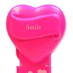 PEZ - Smile  Nonitalic White on Hot Pink on White hearts on hot pink
