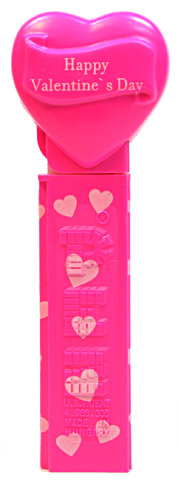 PEZ - Valentine - Happy Valentine's Day - Nonitalic White on Hot Pink