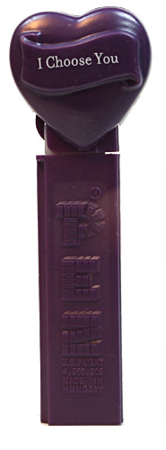 PEZ - Valentine - I Choose You - Nonitalic White on Dark Purple