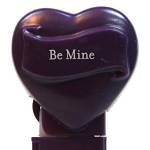 PEZ - Be Mine  Nonitalic White on Dark Purple on Plain Dark Purple