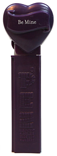 PEZ - Valentine - Be Mine - Nonitalic White on Dark Purple