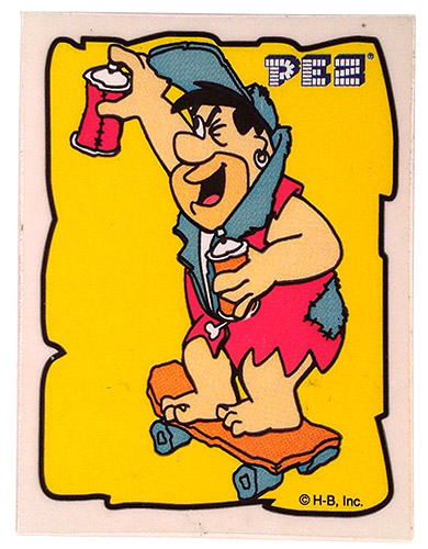 PEZ - Flintstones - Small Single Border - Fred Flintstone Skateboard