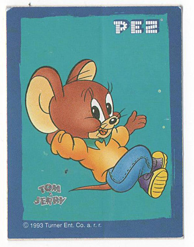 PEZ - Stickers - Tom & Jerry - Blue Border - Jerry Relaxing