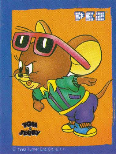 PEZ - Stickers - Tom & Jerry - Blue Border - Jerry with Sunglasses